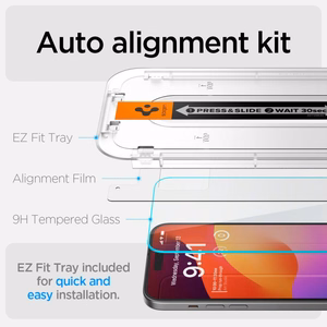 SPIGEN tempered glass GLAS.TR ”EZ FIT” for IPHONE 15 Plus transparent