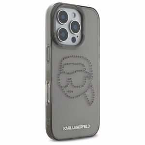 Karl Lagerfeld KLHCP16XHKHDCELK iPhone 16 Pro Max 6.9" Musta/Musta Kova Suojakuori IML Rhinestones Karl Head