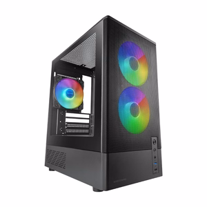 Mars Gaming MC-ONYX – microATX computer case with 3 ARGB fans, black