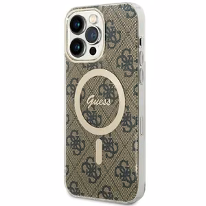 Guess IML 4G MagSafe suojakuori iPhone 15 Pro Max:lle - ruskea