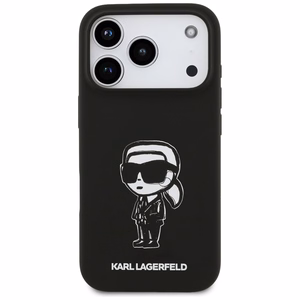 KARL LAGERFELD suojakuori iPhone 17 Pro MagSafe-yhteensopiva KLHMP17LSKIGROK (Silicone W/ KL Sketch & Logo) musta