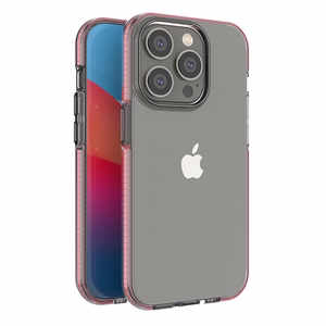 Spring Case tapauksessa iPhone 14 Pro silikoni tapauksessa kehys vaaleanpunainen vaaleanpunainen
