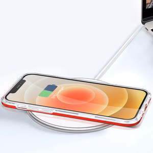 Clear 3in1 case for iPhone 12 frame gel cover red