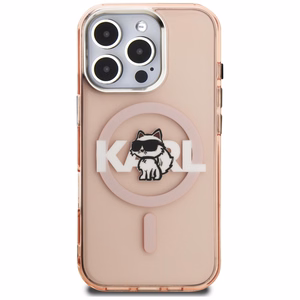 Karl Lagerfeld IML Choupette Sketch Logo MagSafe Suojakuori iPhone 16 Pro Max - vaaleanpunainen