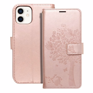 MEZZO Book Suojakuori iPhone 12 / 12 PRO:lle tree rose gold