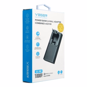 Powerbank Veger ACE100 (W1146) PD QC3.0 20W 10000 mAh musta