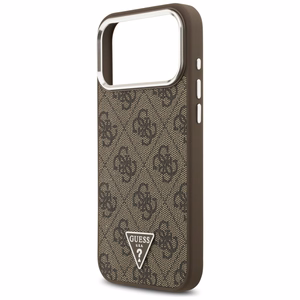 Guess MagSafe-yhteensopiva Suojakuori iPhone 17 Pro Max:lle GUHMP17XP4TSRCMW (PU 4G W/Triangle Logo SL) Ruskea