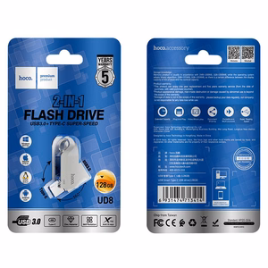 HOCO USB-muistitikku USB A + USB C UD8 128GB USB3.0