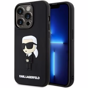 Karl Lagerfeld KLHCP14L3DRKINK iPhone 14 Pro 6.1 musta/musta suojakuori Rubber Ikonik 3D