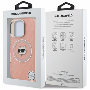 Karl Lagerfeld IML Choupette Head Logo MagSafe Suojakuori iPhone 16 Pro - vaaleanpunainen