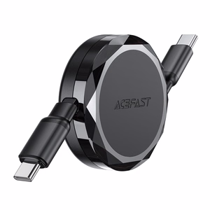 Acefast C13-03 USB-C - USB-C 60W kelautuva kaapeli - musta