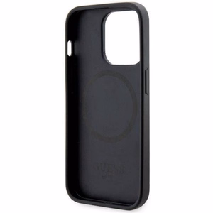 GUESS suojakuori IPHONE 14 Pro Max:lle MagSafe-yhteensopiva GUHMP14XP4RPSK (4G Printed Stripes) musta