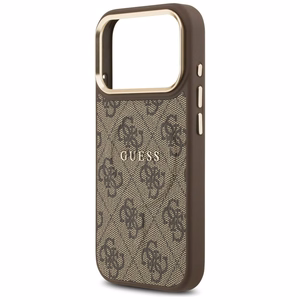 Guess 4G PU Classic Logo MagSafe -suojakuori iPhone 17 Pro - ruskea