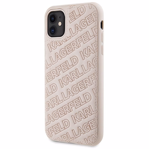 Karl Lagerfeld Quilted K Pattern -suojakuori iPhone 11 / Xr:lle - vaaleanpunainen