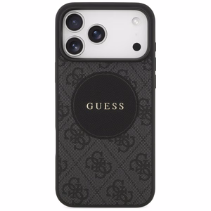 Guess 4G Circle Classic Logo MagSafe Suojakuori iPhone 17 Pro Maxille - musta