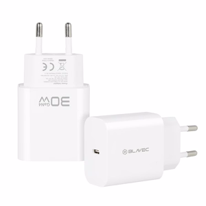 Blavec BC-14 GaN4 30 W USB-C PD/QC -verkkovirtalähde, 3 A, valkoinen