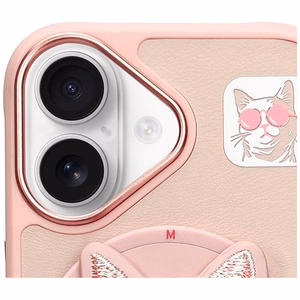 Nimmy Glasses Cool Cat MagSafe Suojakuori iPhone 16:lle - vaaleanpunainen