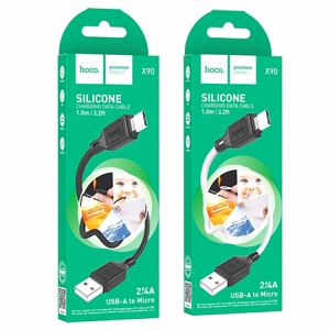 Kaapeli USB A - Micro USB Hoco 2,4A 1 m X90 valkoinen