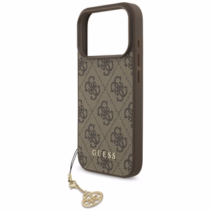Guess 4G Charms Collection MagSafe Suojakuori iPhone 17 Prolle - ruskea