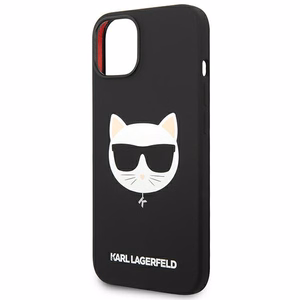 Karl Lagerfeld KLHMP14MSLCHBK iPhone 14 Plus 6.7 kovakuori musta / musta Silicone Choupette Head Magsafe
