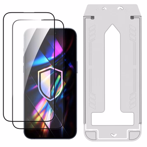 LCD tempered glass (2 pcs.) with applicator 3mk Hardy Hardura 9H Apple iPhone 17 Pro Max black
