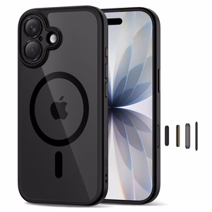 Tech-Protect Magpeak MagSafe CC Suojakuori iPhone 17:lle - Läpinäkyvä musta
