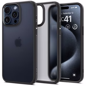 Spigen Ultra Hybrid iPhone 15 Pro Suojakuori - Kirkas Musta