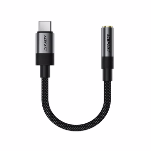 Acefast J12 USB-C 3.5mm mini jack sovitin - musta