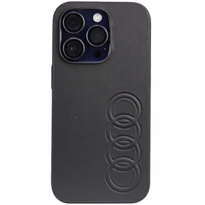 Audi Synthetic Leather Suojakuori iPhone 14 Pro 6.1 musta/musta kova kuori AU-TPUPPCIP14P-TT/D1-BK