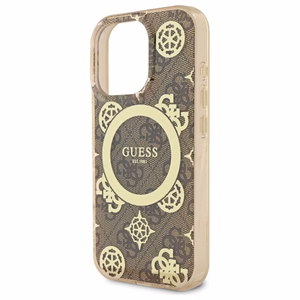Guess IML Peony On 4G Background MagSafe Suojakuori iPhone 16 Pro Max:lle - ruskea