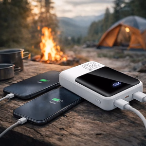 Varavirtalähde 20 000mAh, 2x USB, 1x USB-C 22,5W, QC4+, LCD-näyttö, valkoinen