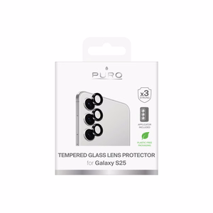 Puro Single Camera Lens karkaistu lasi Samsung Galaxy S25 kameraobjektiiveille