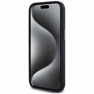 Karl Lagerfeld suojakuori iPhone 15:lle MagSafe-tuella KLHMP15SSCMKMPCK (Silicone Initial Metal Logo) - musta