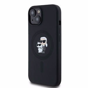 Karl Lagerfeld Silikoninen Karl&Choupette MagSafe Suojakuori iPhone 15 Plus / 14 Plus:lle - musta