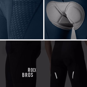 Rockbros YDDK009 miesten pehmustetut olkainpyöräilyshortsit, koko XL, tummansiniset