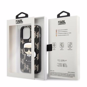 Karl Lagerfeld KLHCP13LPMNIKBK iPhone 13 Pro / 13 6.1" kovakuori musta/musta Monogram Ikonik Patch
