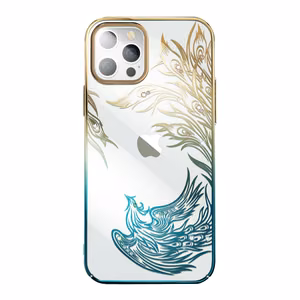 Luksus-suojakuori iPhone 14 Plus:lle Kingxbar Phoenix -kristalleilla - kultainen ja sininen
