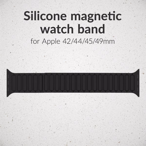 Mobilize silikonikellonranneke - magneettinen - Apple 42/44/45/49mm - musta