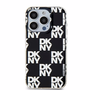 DKNY IML Ruudullinen Mono-kuvio Suojakuori iPhone 15 Pro Max:lle - musta
