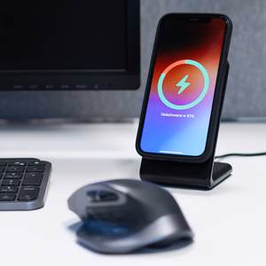 Crong MagSpot Pivot Stand 3-in-1 MagSafe-compatible wireless charger for iPhone, Apple Watch and AirPods, black