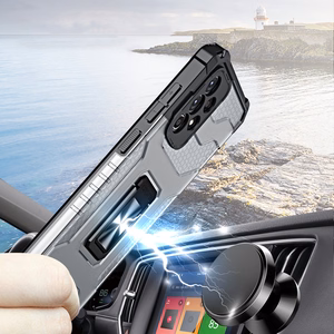 Crystal Ring Case Kickstand Kova Rugged Cover Samsung Galaxy A72 4G vihreä