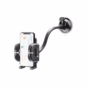 Autopidike puhelimelle Forcell F-Grip Regular 27 cm tuulilasiin / kojelautaan / tuuletusaukkoon musta