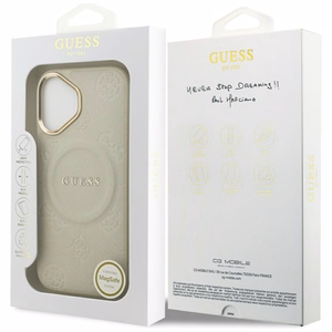 GUESS Peony Hot Stamp MagSafe -suojakuori iPhone 17 - beige