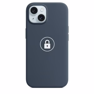 Puhelimen suojakuori "Silicone Case v2" iPhone 15:lle / Storm Blue / pakkauksessa