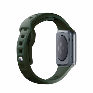 3mk-silikoniranneke Apple Watchille, 42/44/45/46/49 mm, tummanvihreä, suuri koko