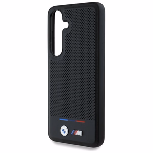 BMW Nahkainen Tricolor Stripe MagSafe Suojakuori Samsung Galaxy S25:lle - musta