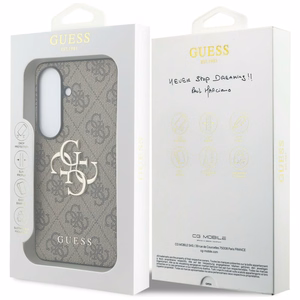 Guess 4G Big Metal Logo -suojakuori Samsung Galaxy S26:lle ruskea