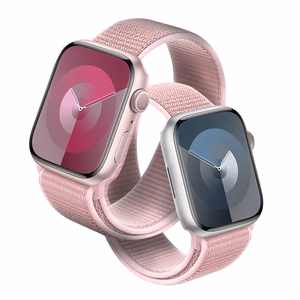 Crong Nylon -nailoninen urheiluranneke Apple Watch 38/40/41/42 mm:lle, puuteriroosa