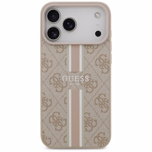 Guess 4G Printed Stripes MagSafe-suojakuori iPhone 17 Pro Max:lle - vaaleanpunainen