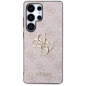 GUESS Big 4G Logo Classic Logo Suojakuori Samsung Galaxy S25 Ultra Vaaleanpunainen
